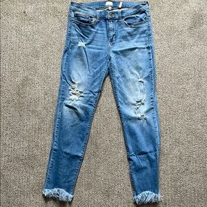 Distressed Blue Jeans